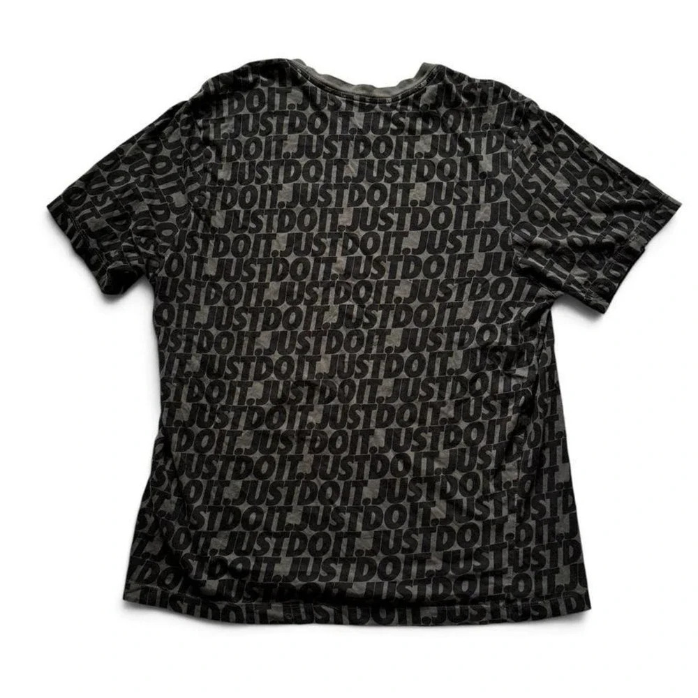 Nike Just Do It All Over Print Graphic Tee Black Charcoal Mens Large